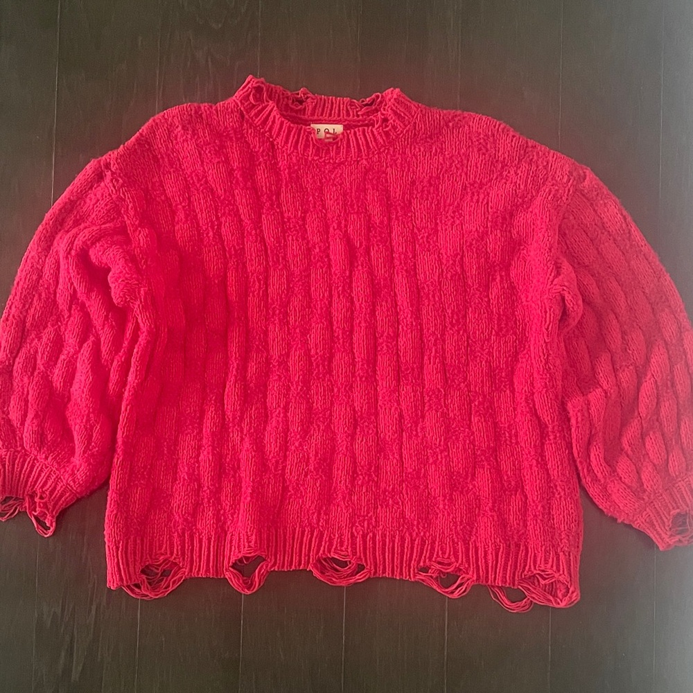 Cozy Red Cable Knit Sweater